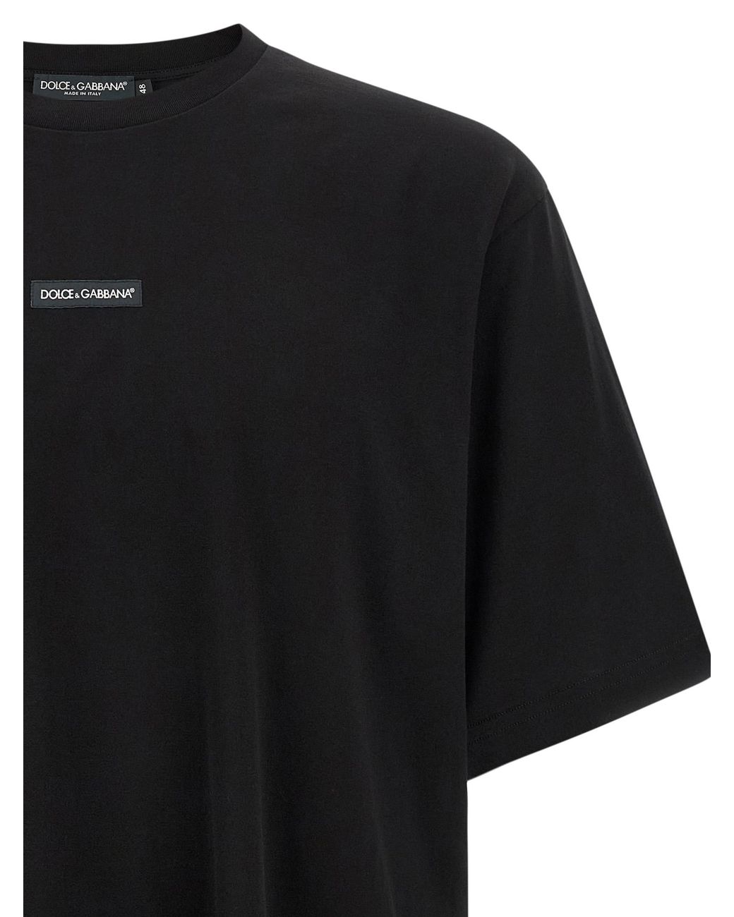 Dolce & Gabbana Black Dolce & Gabbana Logo Patch T-Shirt for men