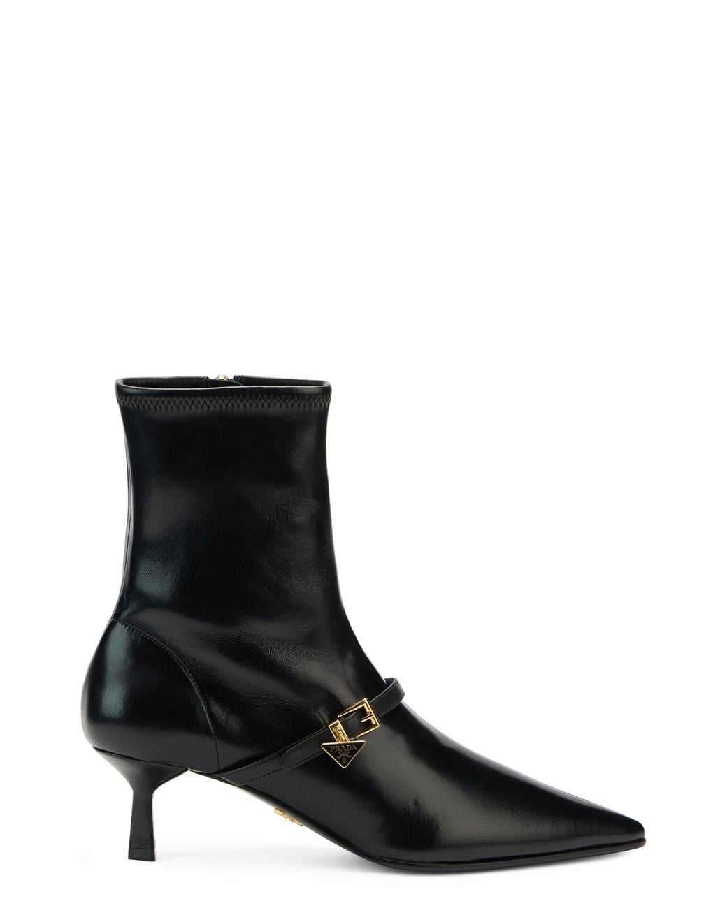 Prada Black Stretch Napa Ankle Boots