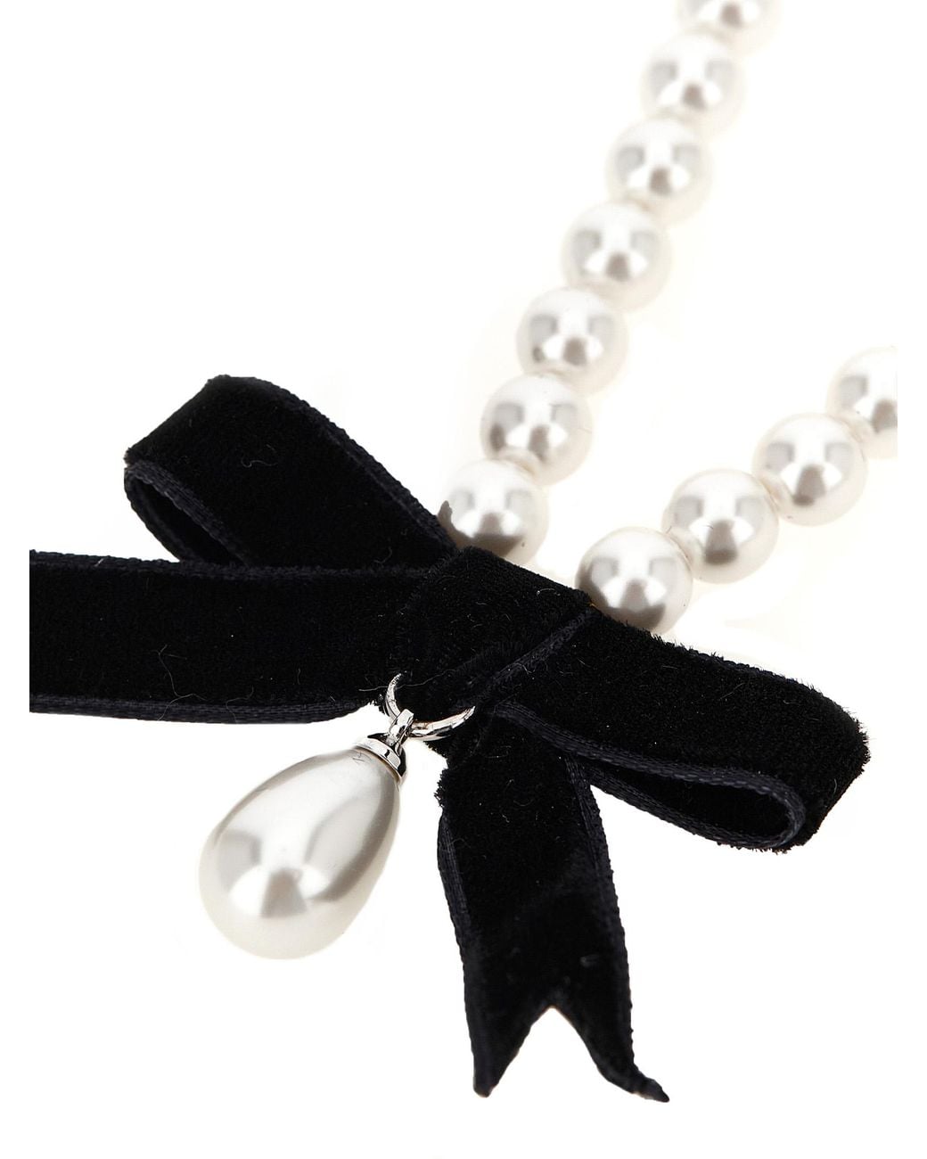 Self-Portrait White Self Portrait Bow Pearl' Necklace