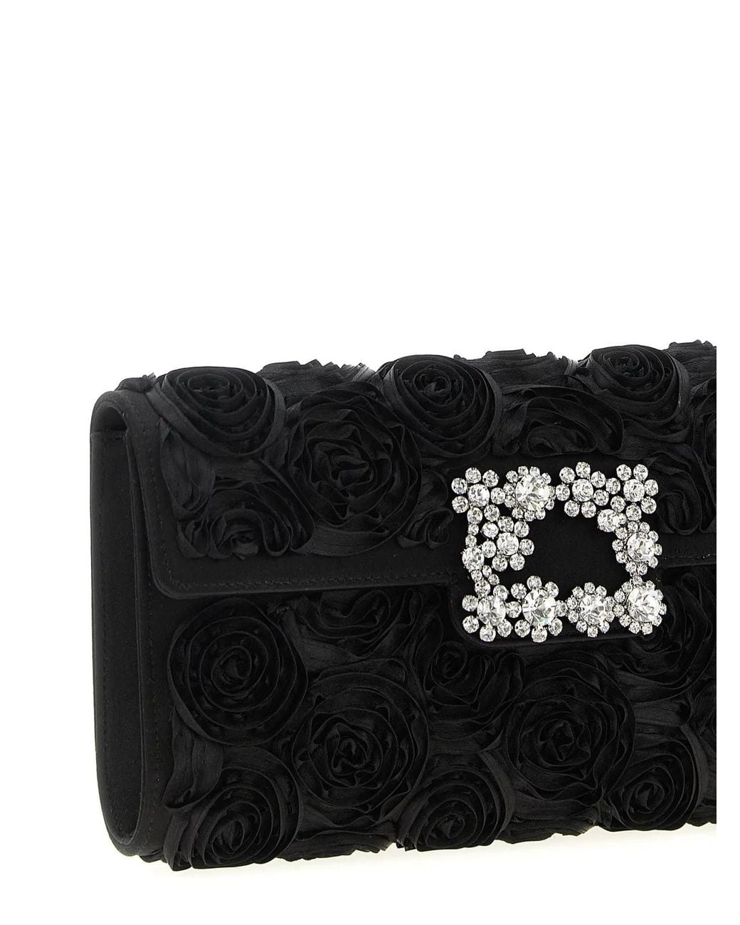 Roger Vivier Black 'Efflorescence' Clutch