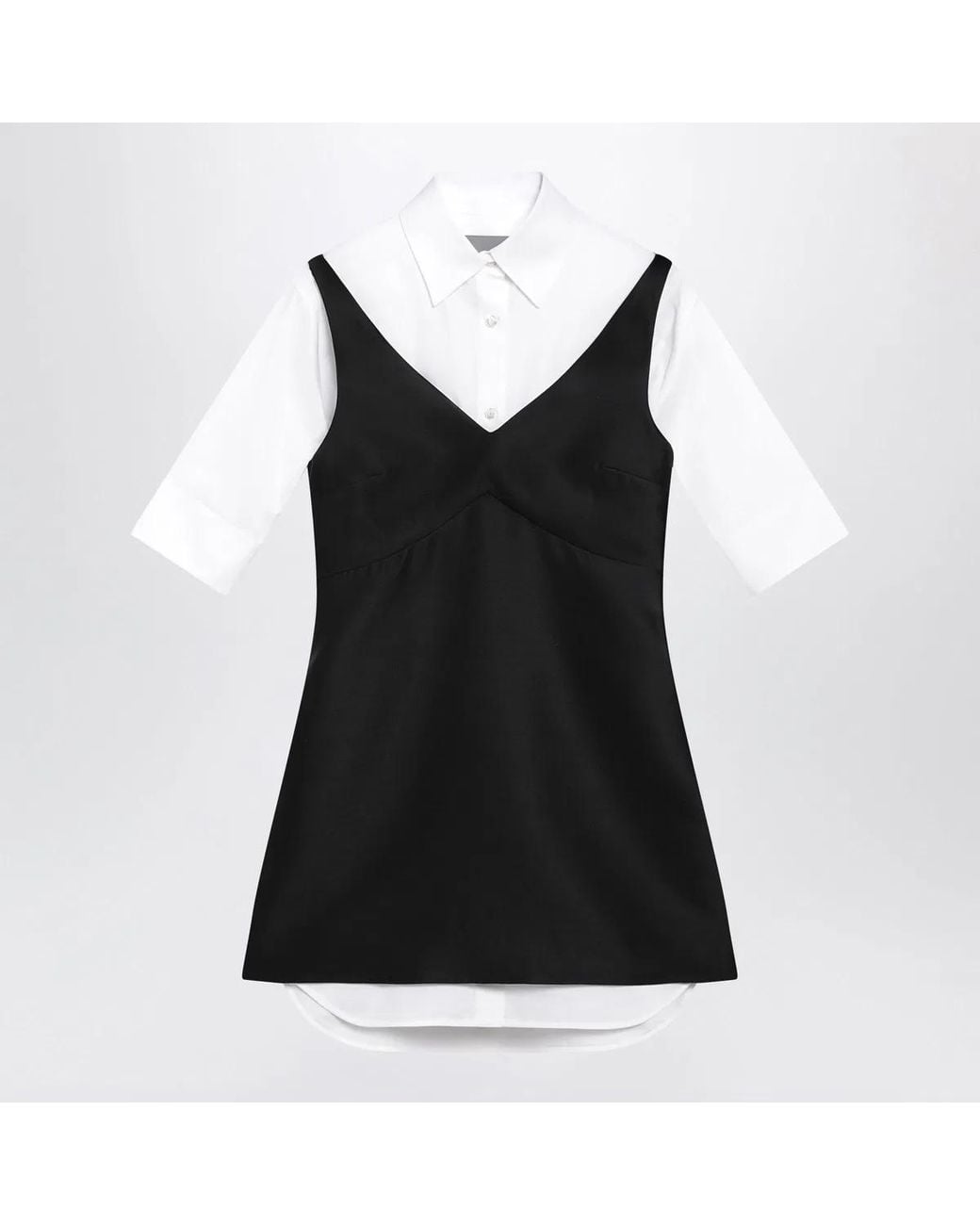 Balenciaga Black Hybrid Chemisier Mini Dress