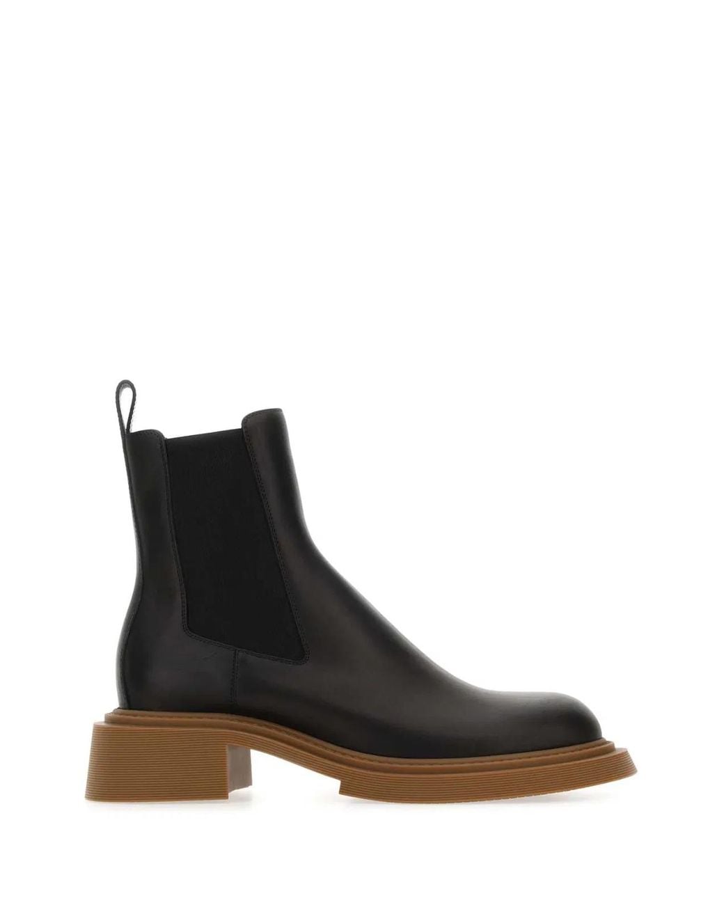 Loewe Black Leather Chelsea Ankle Boots for men