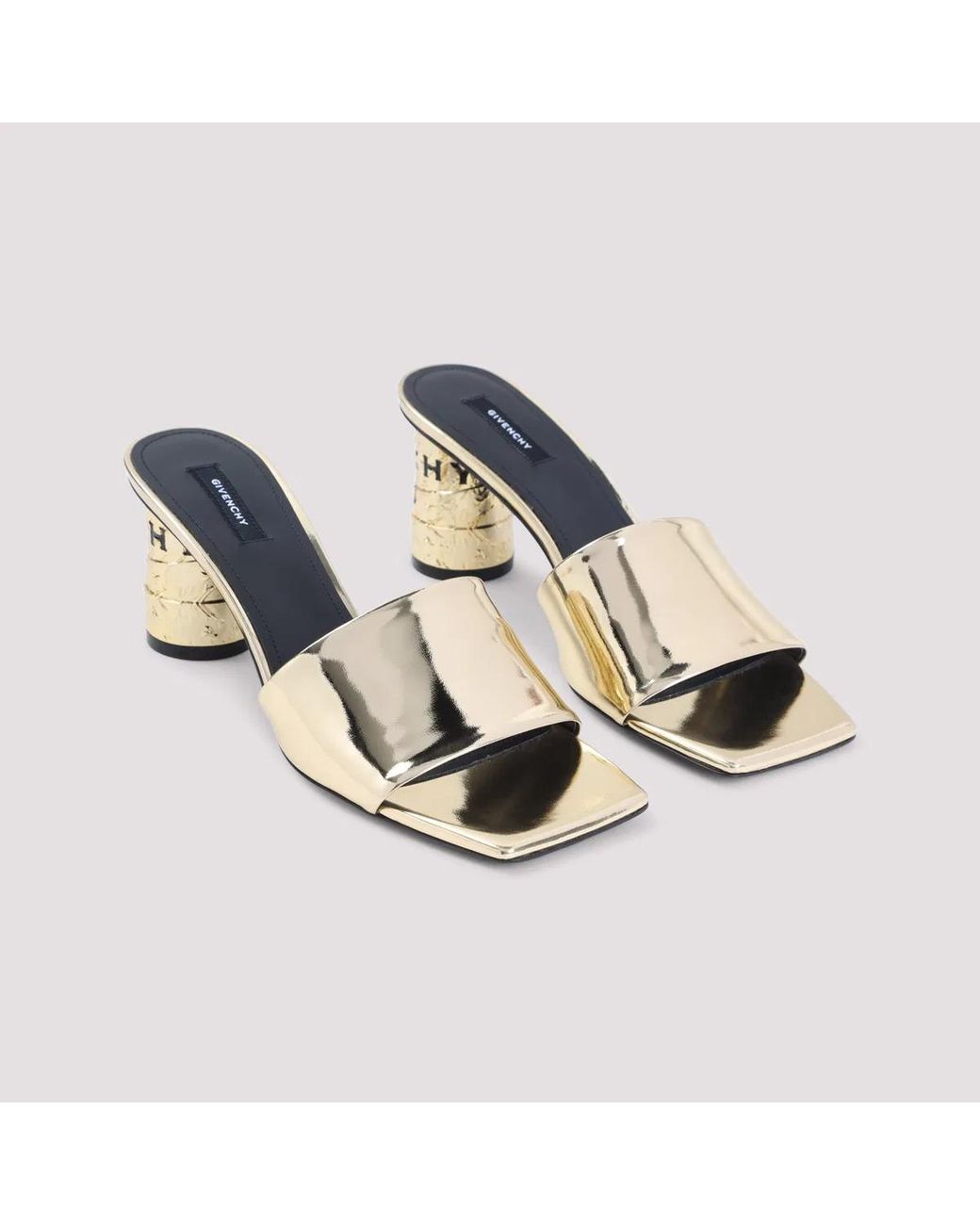 Givenchy Metallic Golden Calf Leather Mules