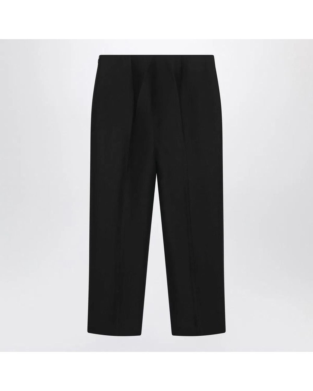 Totême Black Wool And Silk Trousers