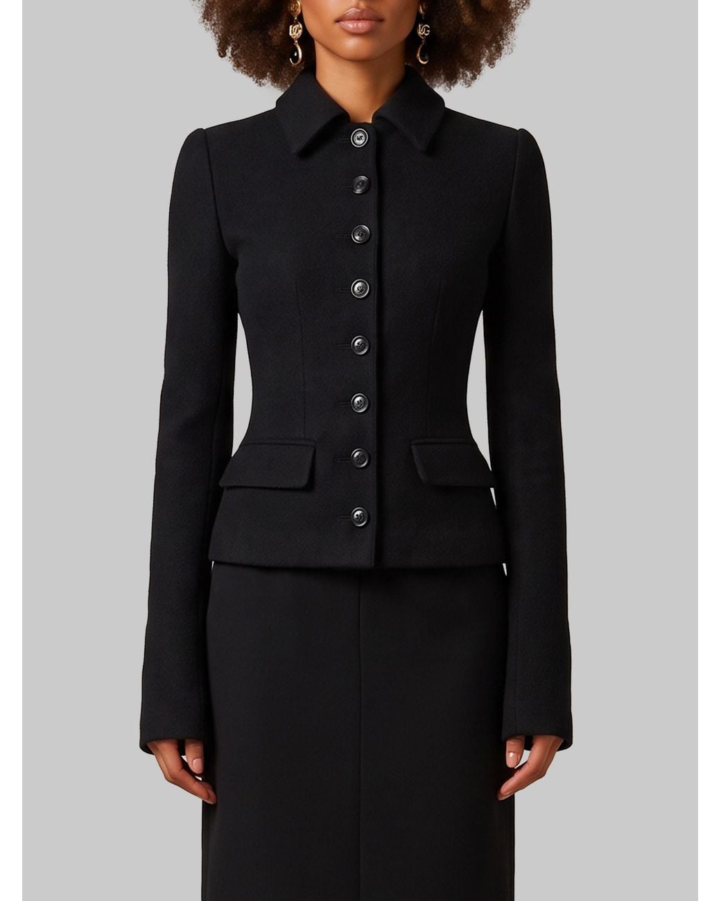 Dolce & Gabbana Black Dolce&Gabbana Single-Breasted Wool Jacket