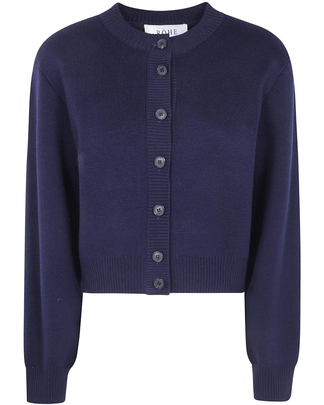 Rohe Blue Statement Shoulder Cardigan