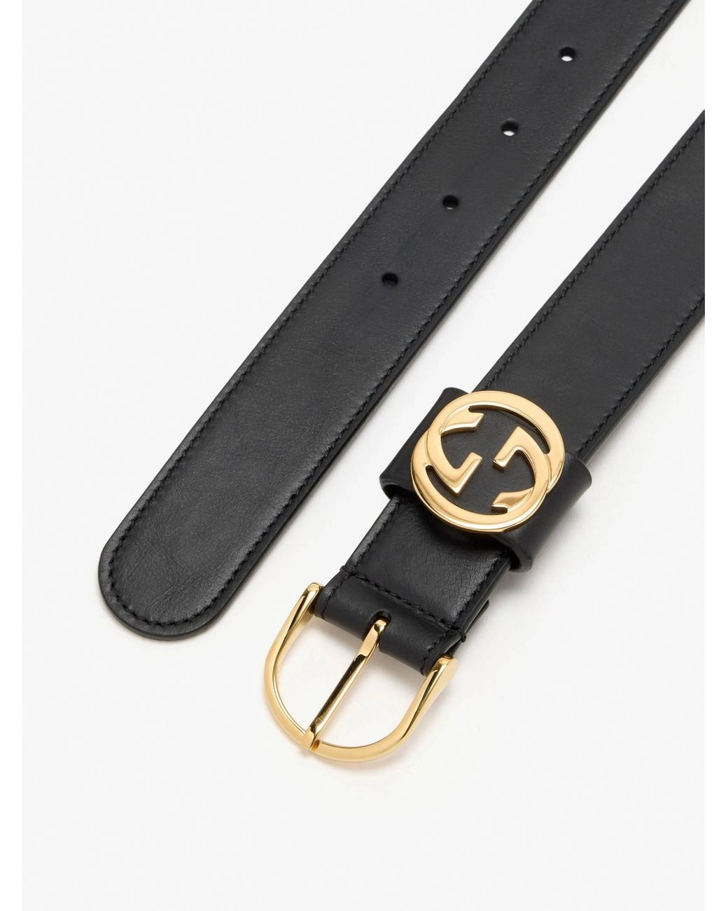 Gucci Black Belt With Round Buckle