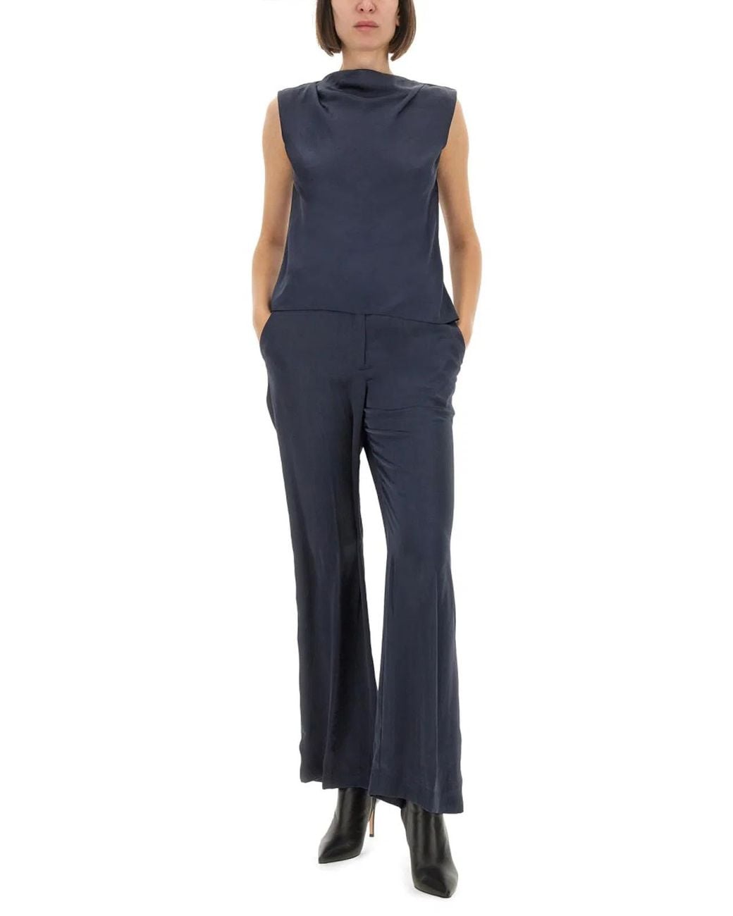 Theory Blue Satin Tops