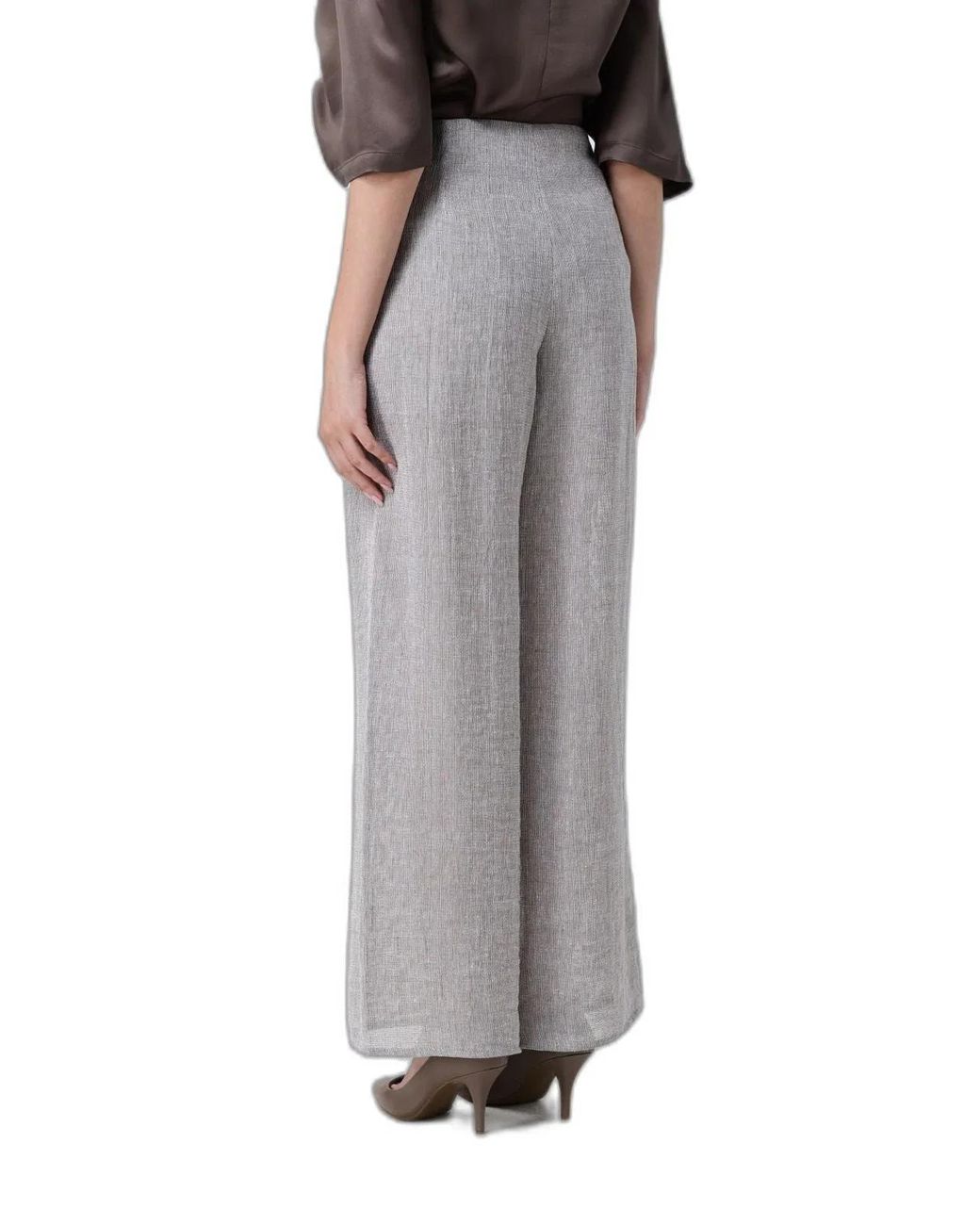 Emporio Armani Gray Linen Trousers