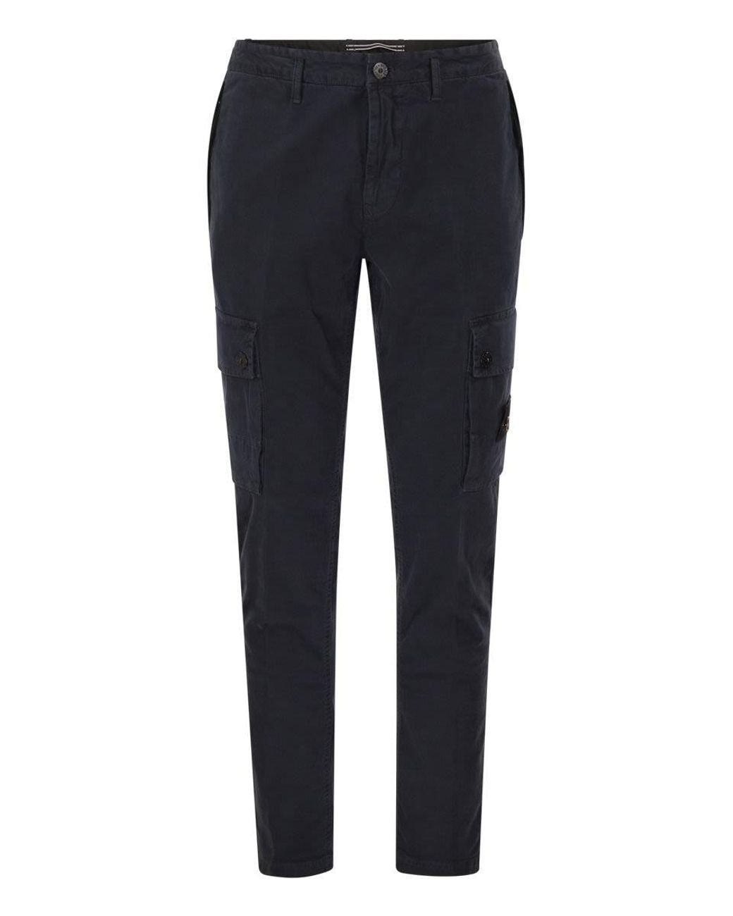 Stone Island Blue Slim-Fit Cargo Trousers for men