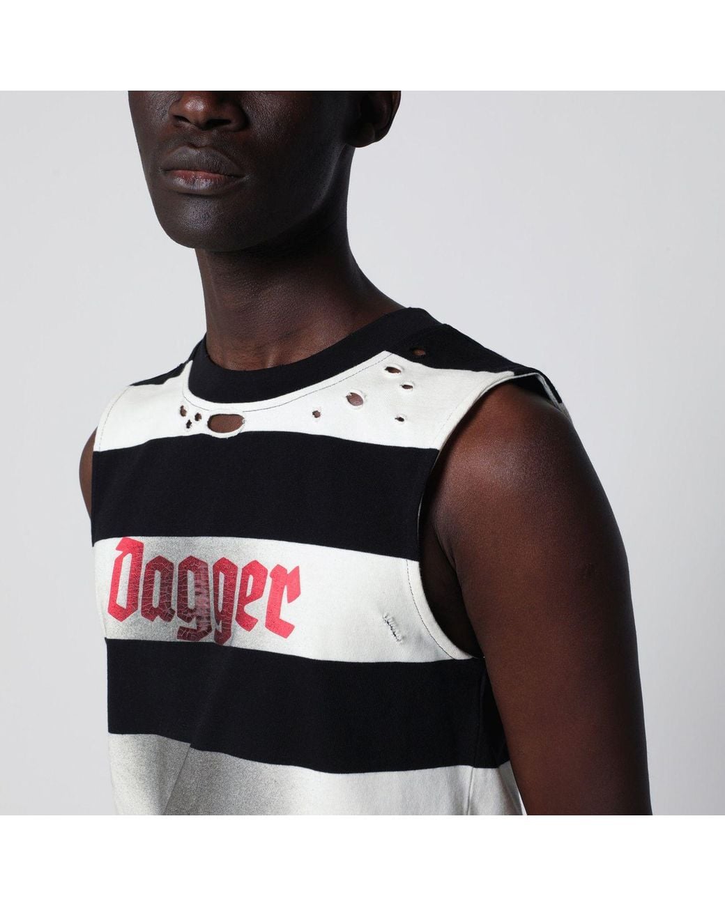 DAGGER Black Dean And Striped Vest for men