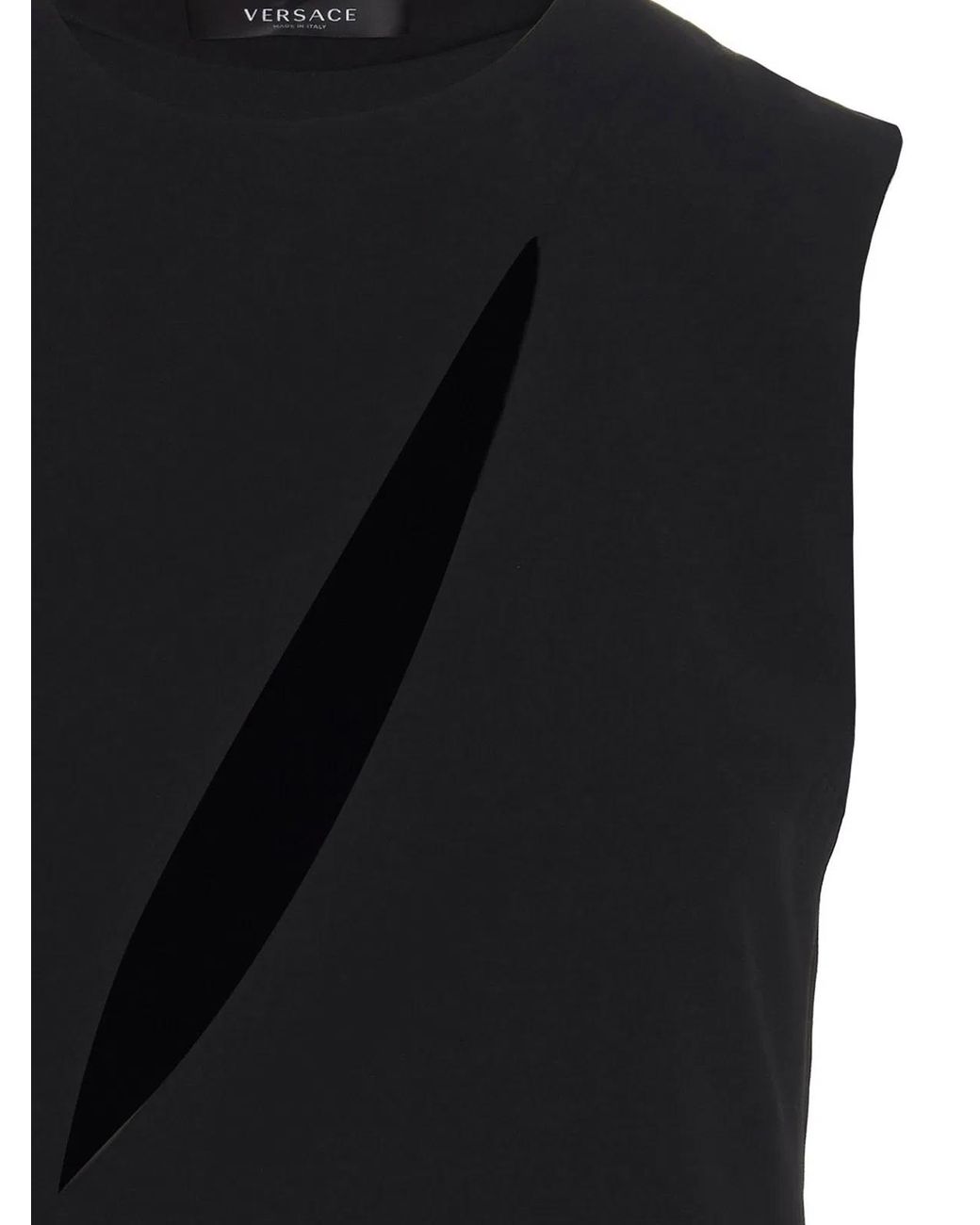 Versace Black Cut-Out Midi Dress With Side Split