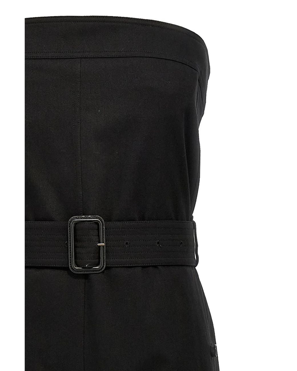 Saint Laurent Black Bustier Jumpsuit With Detachable Belt