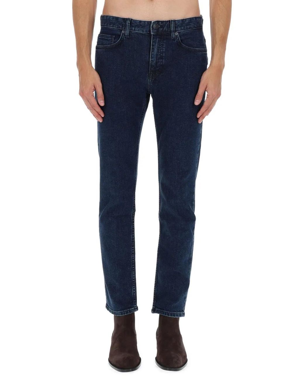 Boss Blue Cotton-Blend Jeans for men