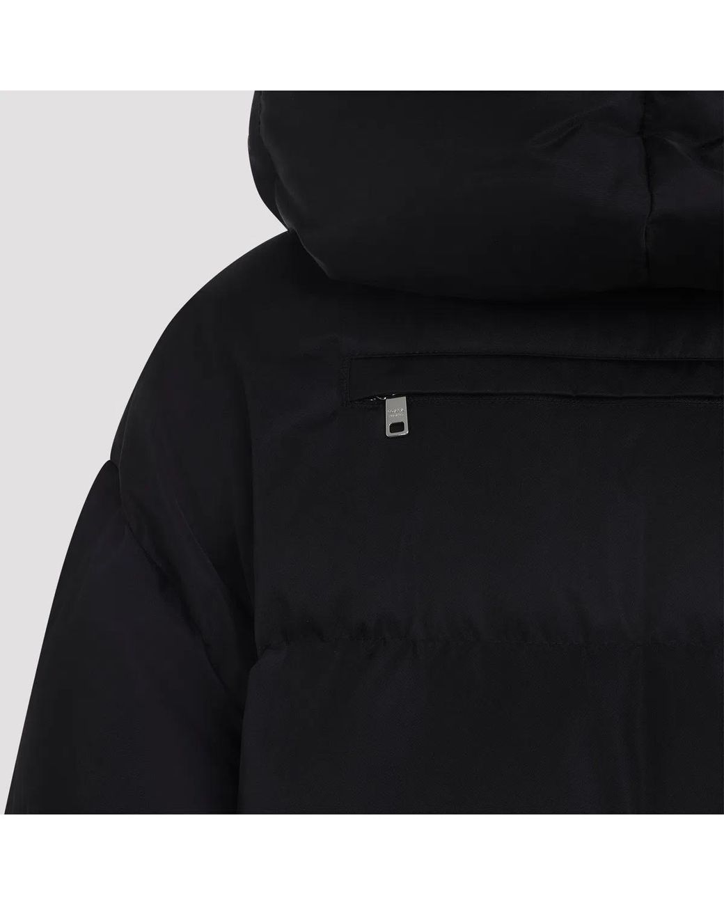 Prada Black Re-nylon Maxi Down Jacket
