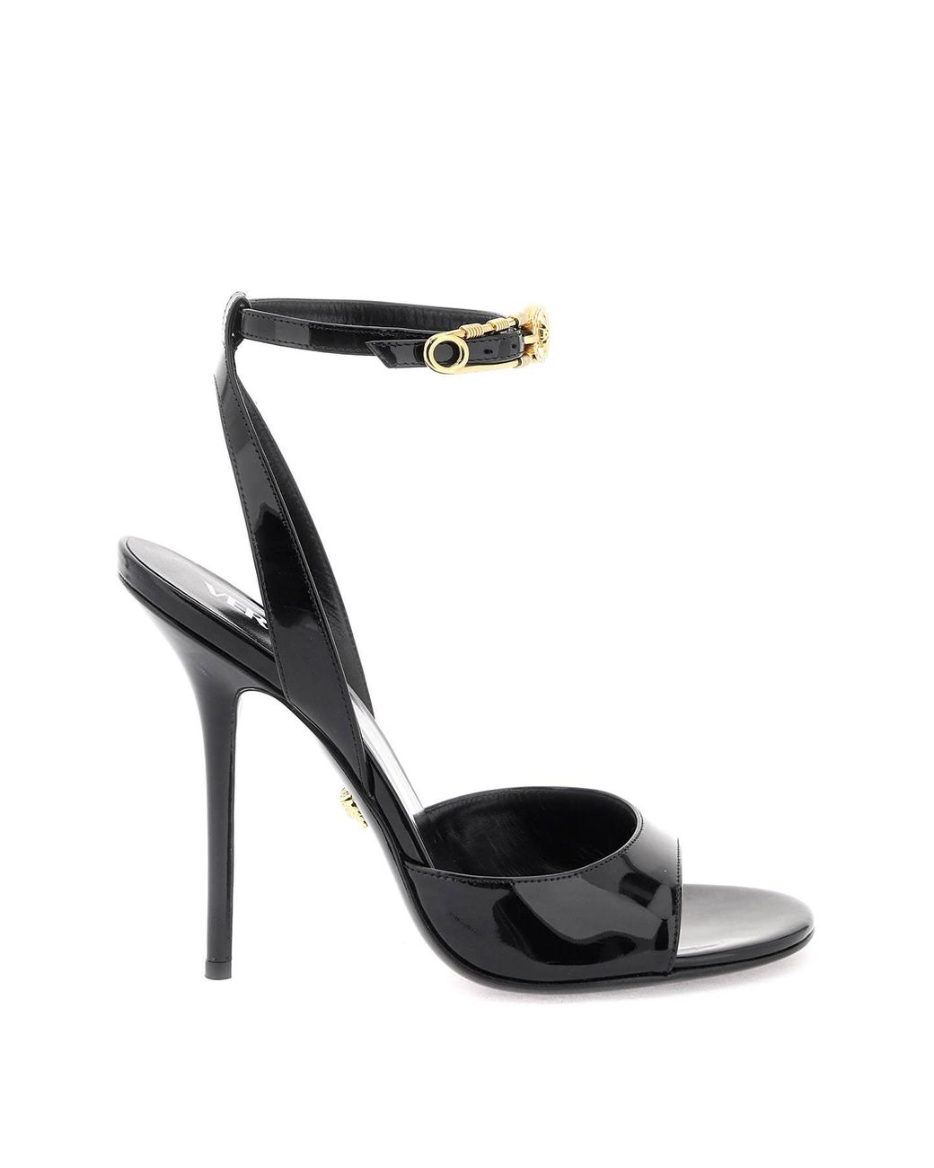 VERSACE セーフティー ピン サンダル ブラック versace--Safety-Pin-Patent-