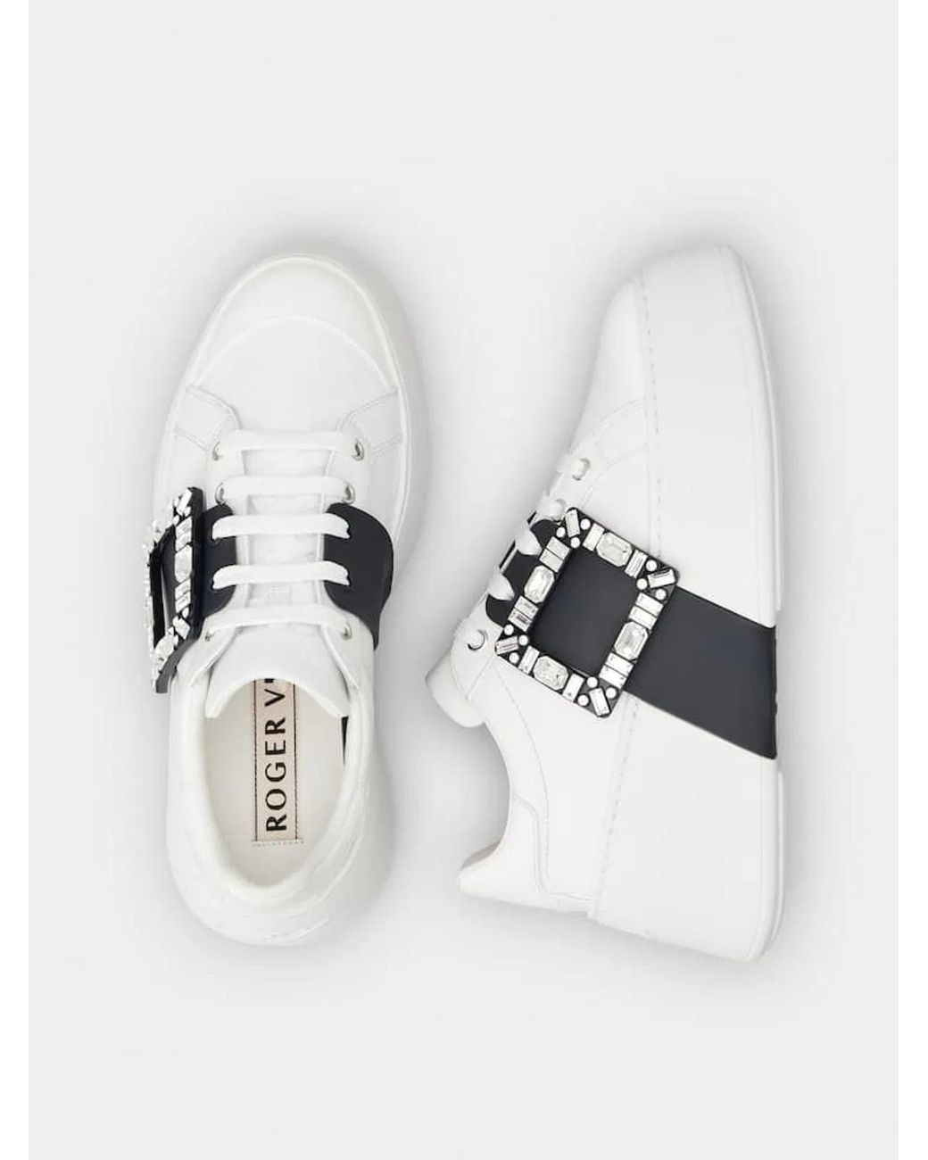Roger Vivier White Viv Skate Sneaker High Sole
