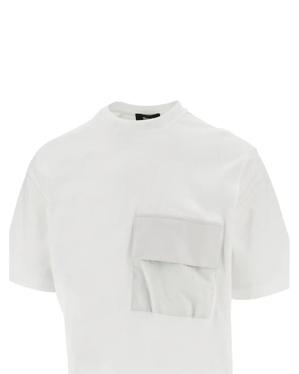 Laminar White Contrast Pockets T-Shirt for men