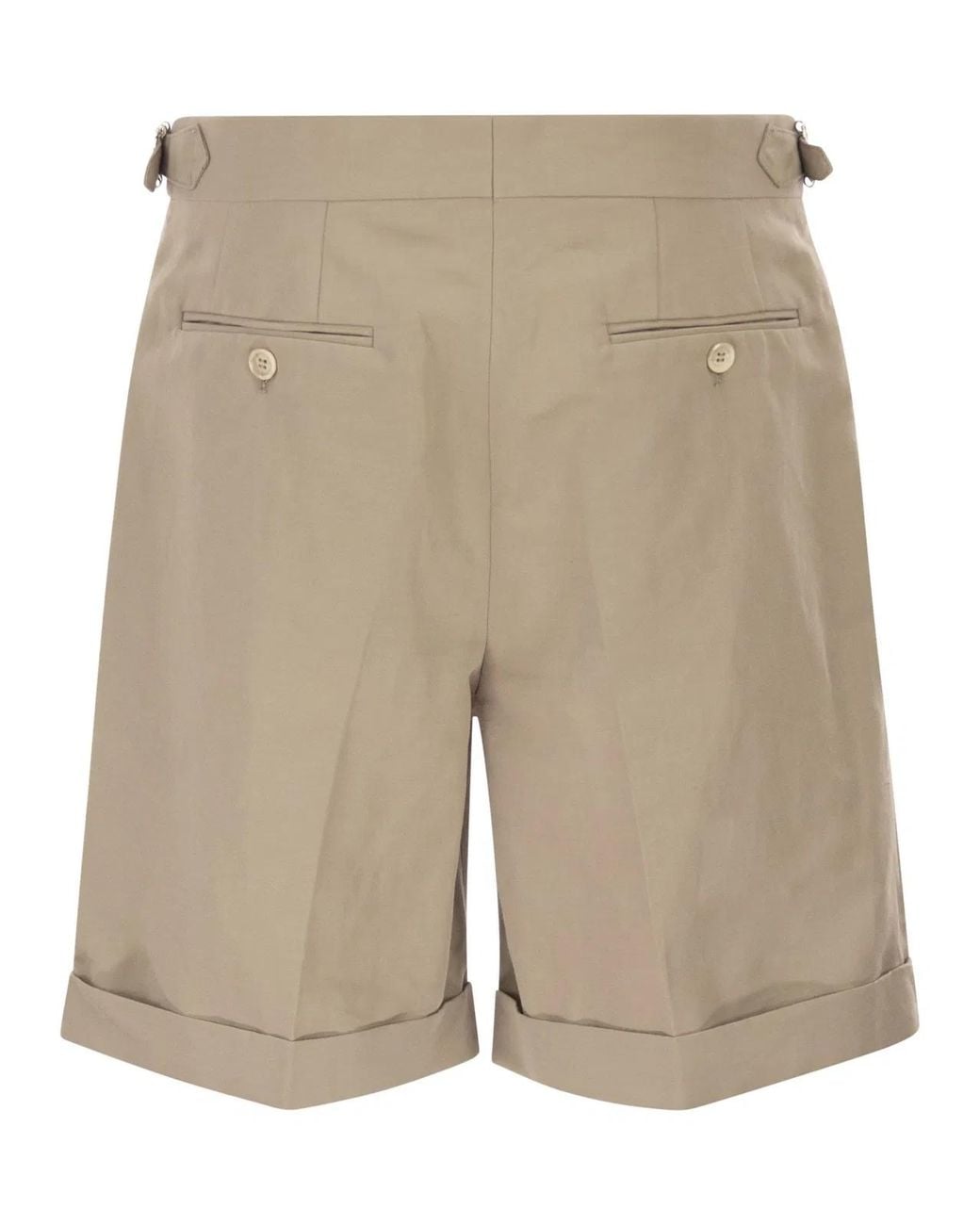 Brunello Cucinelli Natural Cotton And Linen Panama Bermuda Shorts for men