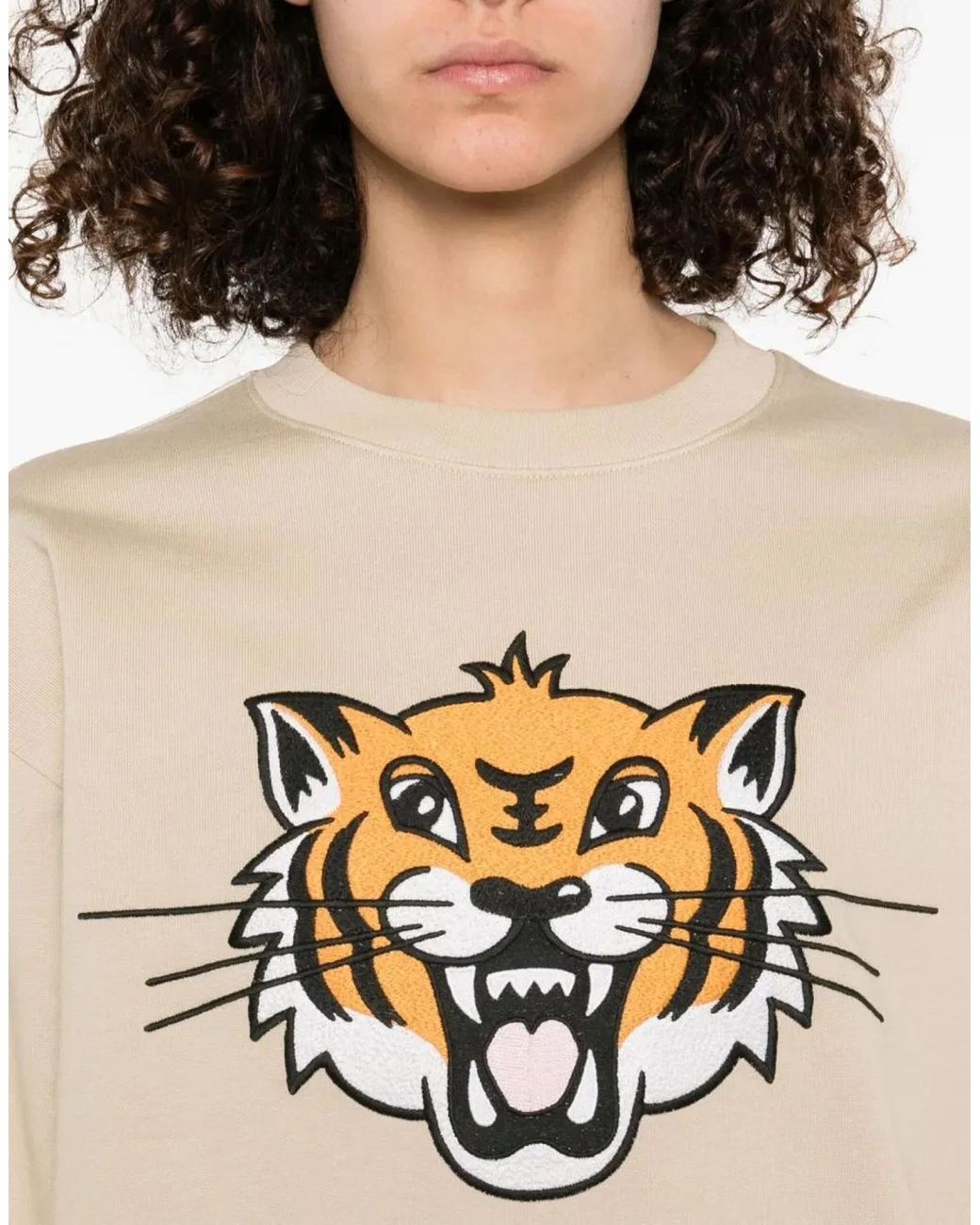 KENZO White Happy Tiger Logo Sweatshirt