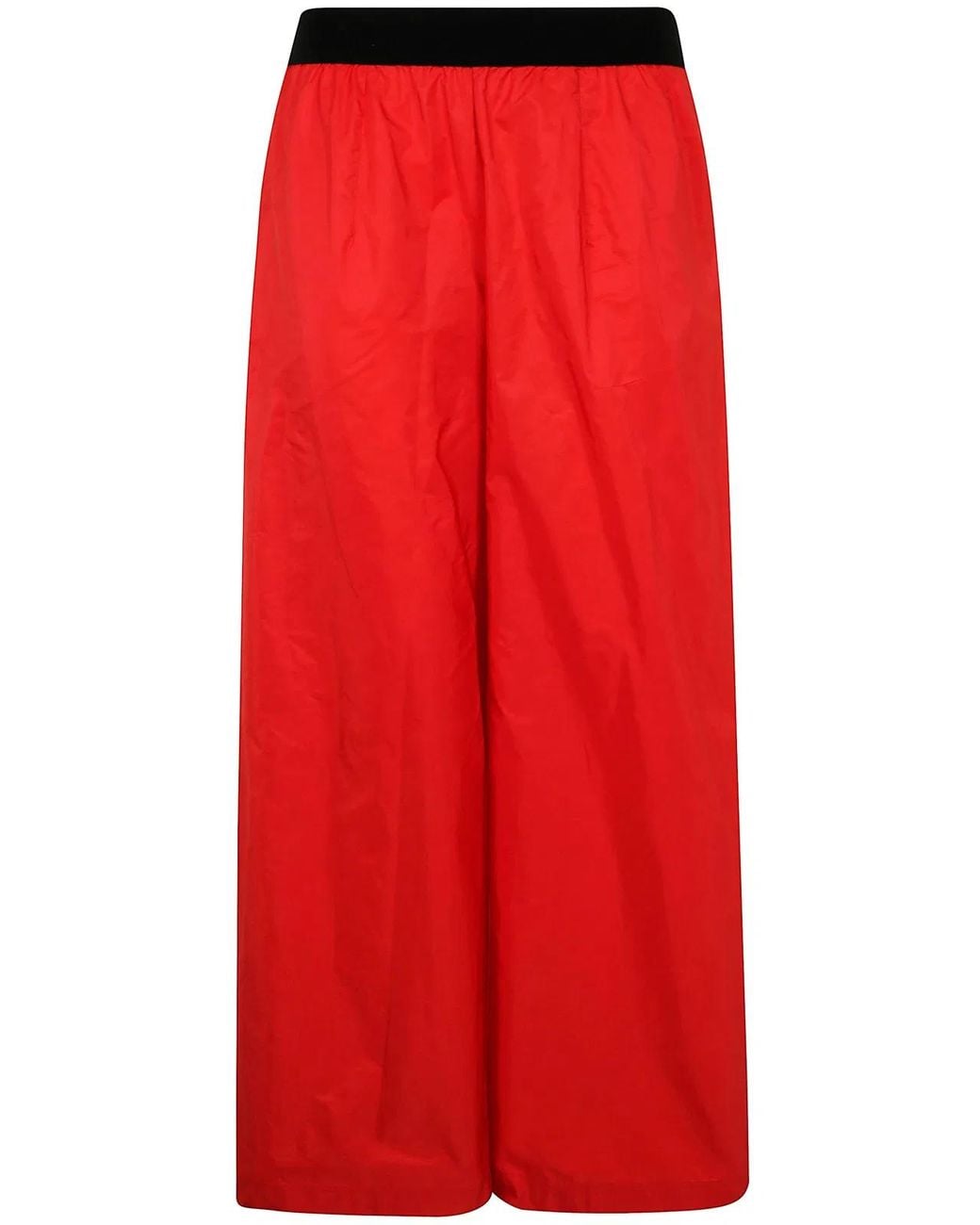 Maria Calderara Red Polyester Trousers
