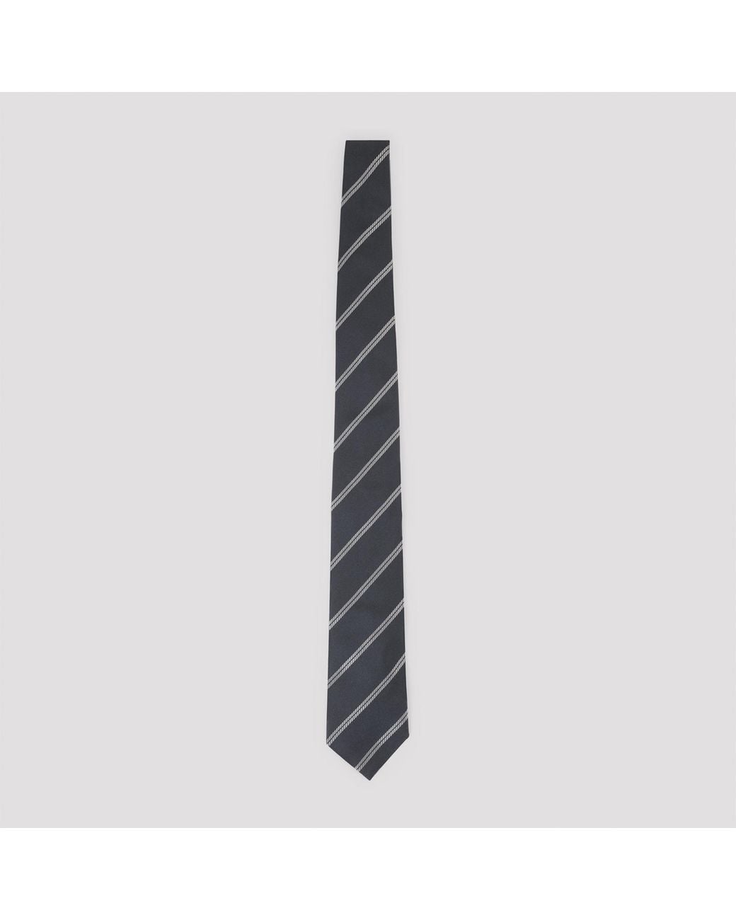 Brunello Cucinelli Black Jacquard Silk Necktie for men
