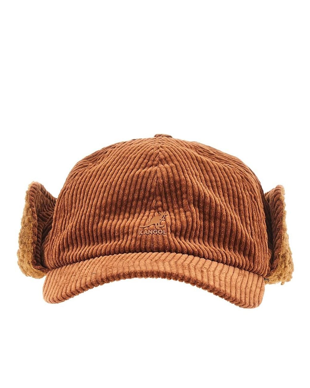 Kangol Brown Corduroy Baseball Hat With Earflap for men