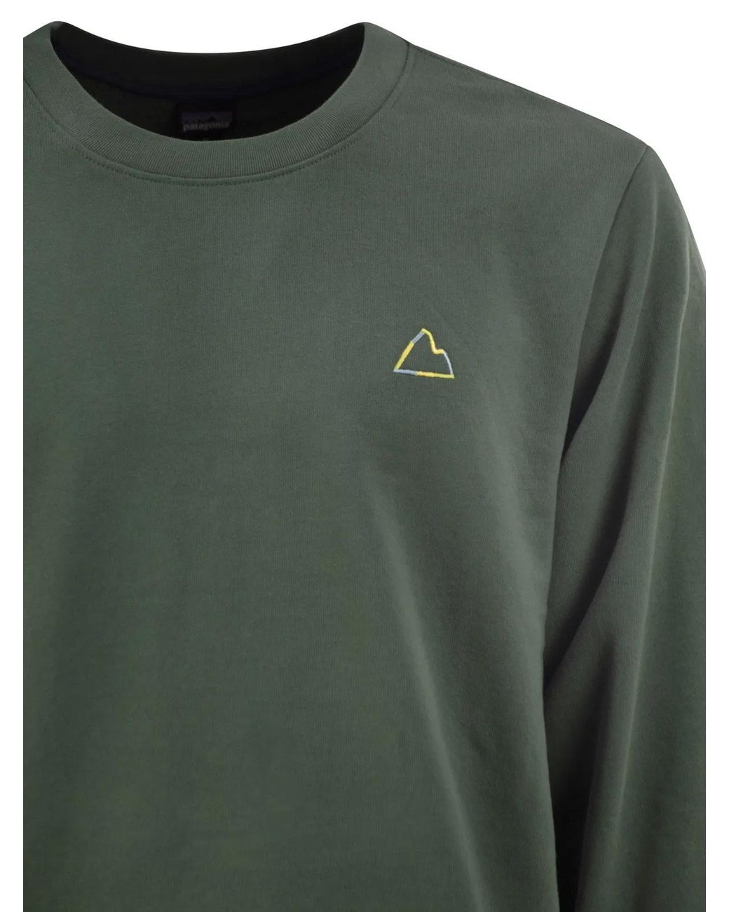 Patagonia Green Organic Cotton Mountain Logo Crewneck Sweatshirt for men
