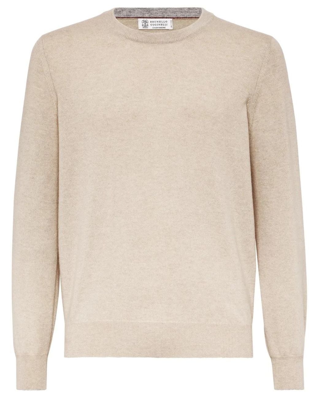Brunello Cucinelli Natural Cashmere Sweater for men