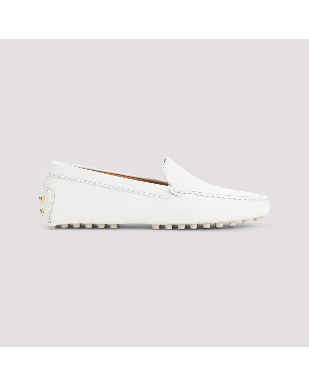 Tod's White Leather Loafers
