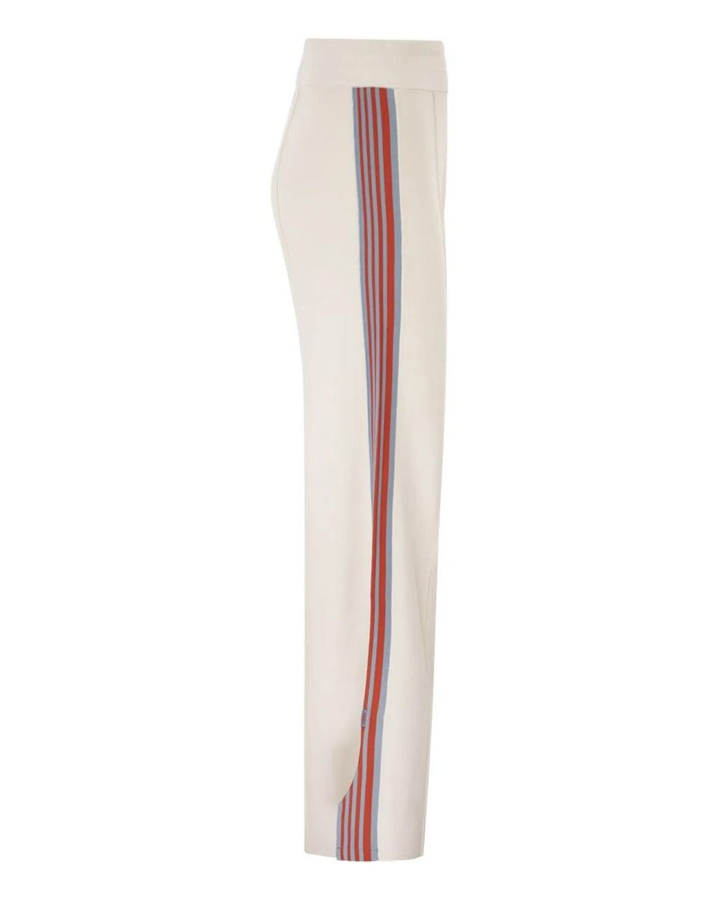 Autry White Viscose Track Trousers With Side Stripes