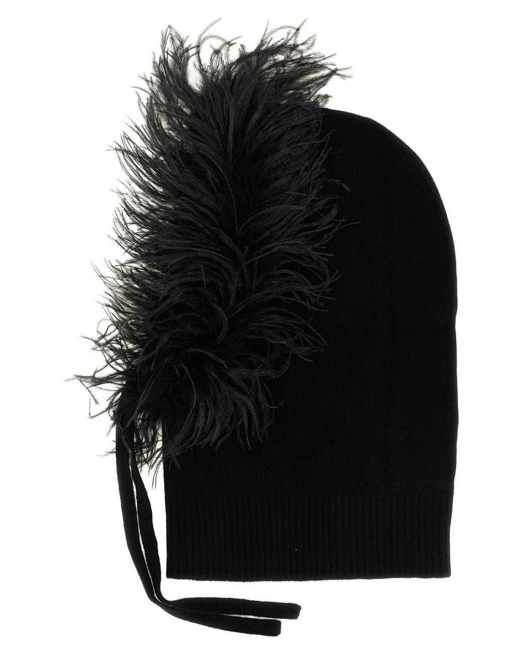 P.A.R.O.S.H. Black P.A.R.O.S.H. Balaclava With Feathers