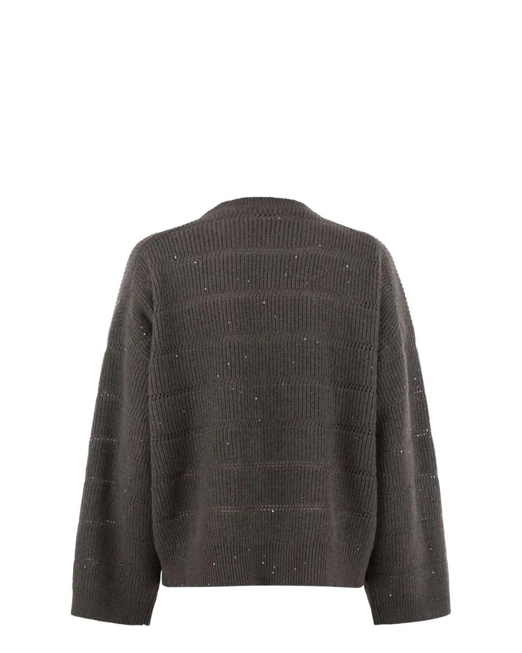 Brunello Cucinelli Black Cashmere And Wool Crew-Neck Sweater