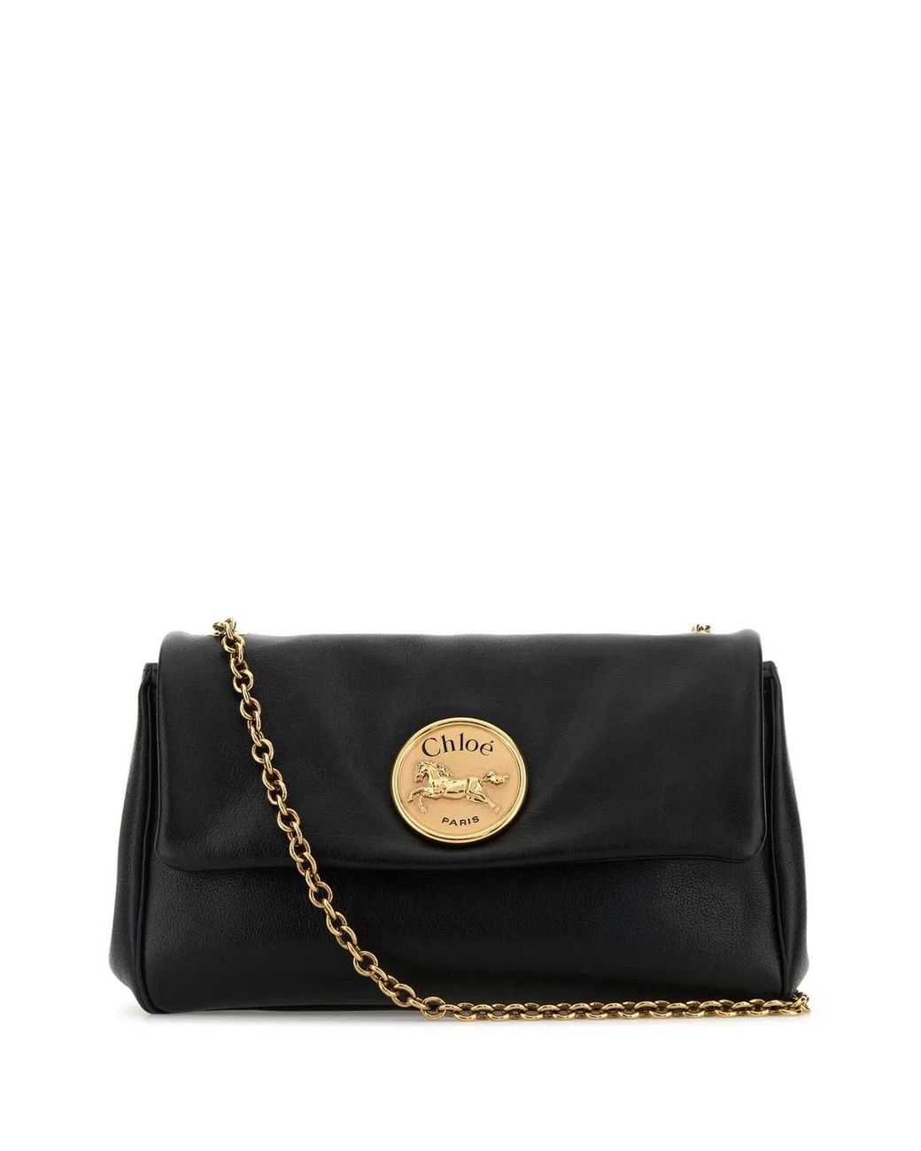 Chloé Black Leather Heritage Shoulder Bag