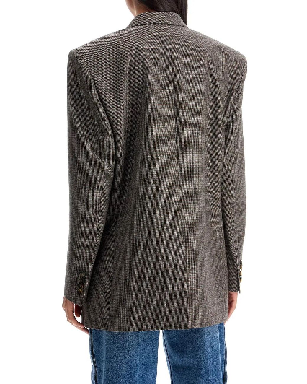 Stella McCartney Brown Embroidered Wool Oversize Blazer