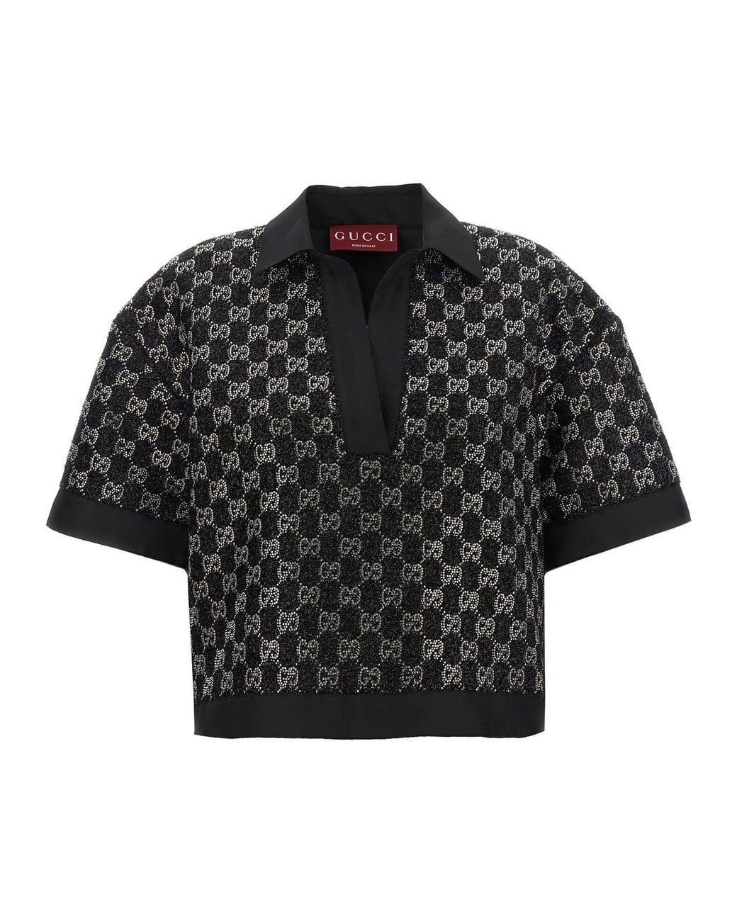 Gucci Black 'Gg' Crystal Top