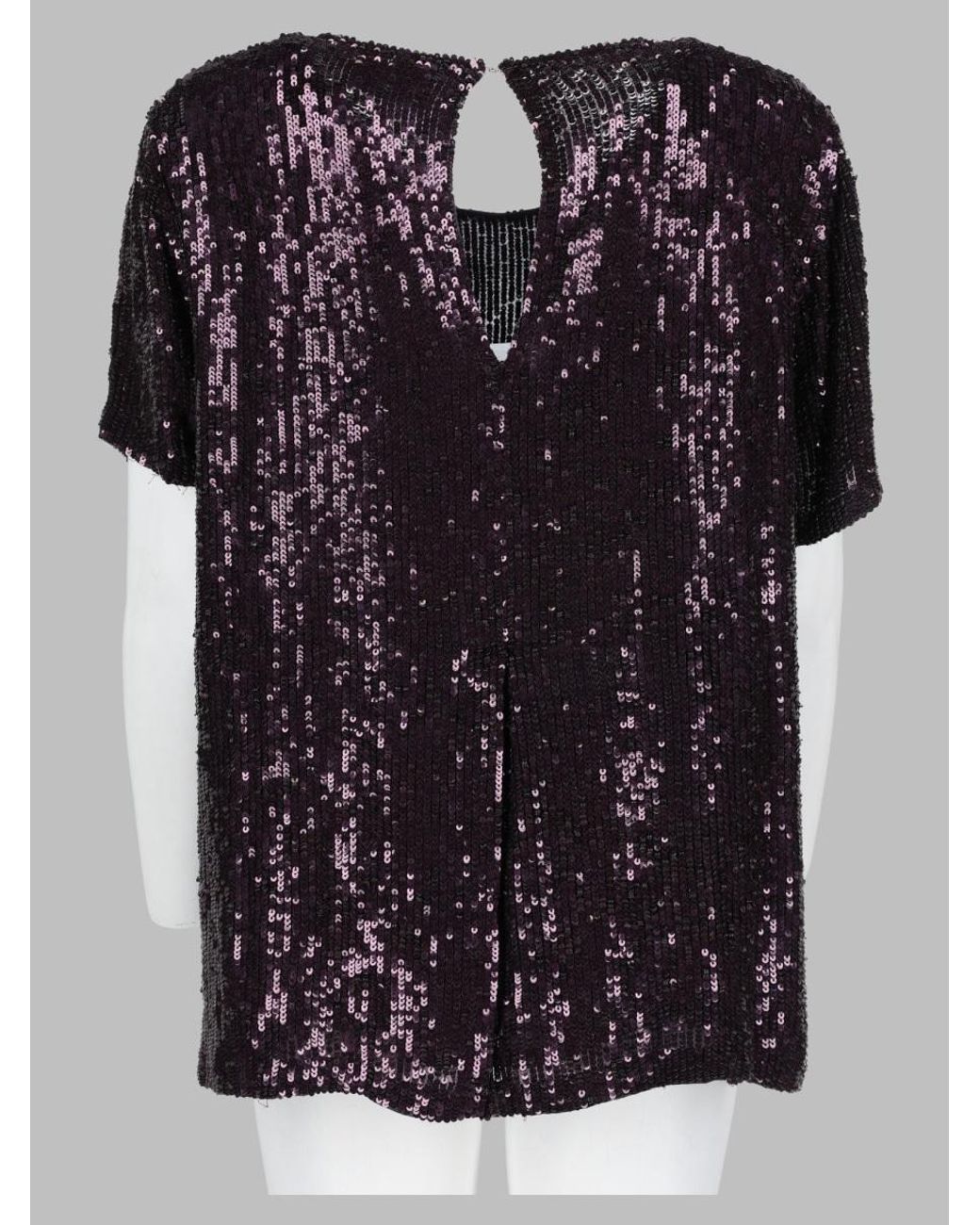 P.A.R.O.S.H. Black Shimmering Dark Sequined Blouse
