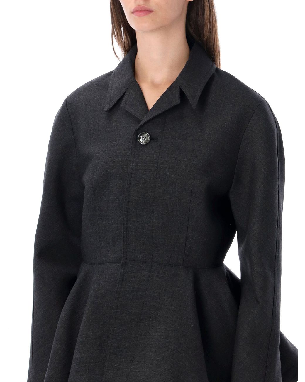 AMI Black Tailored Peplum Jacket