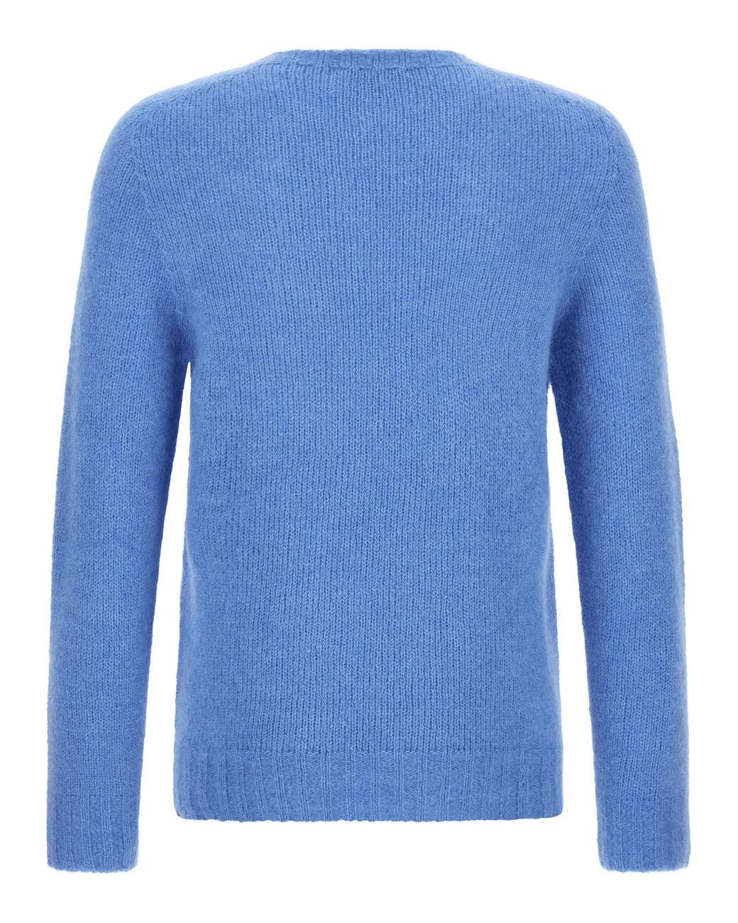 Oliver Lattughi Blue Brushed Alpaca Sweater for men