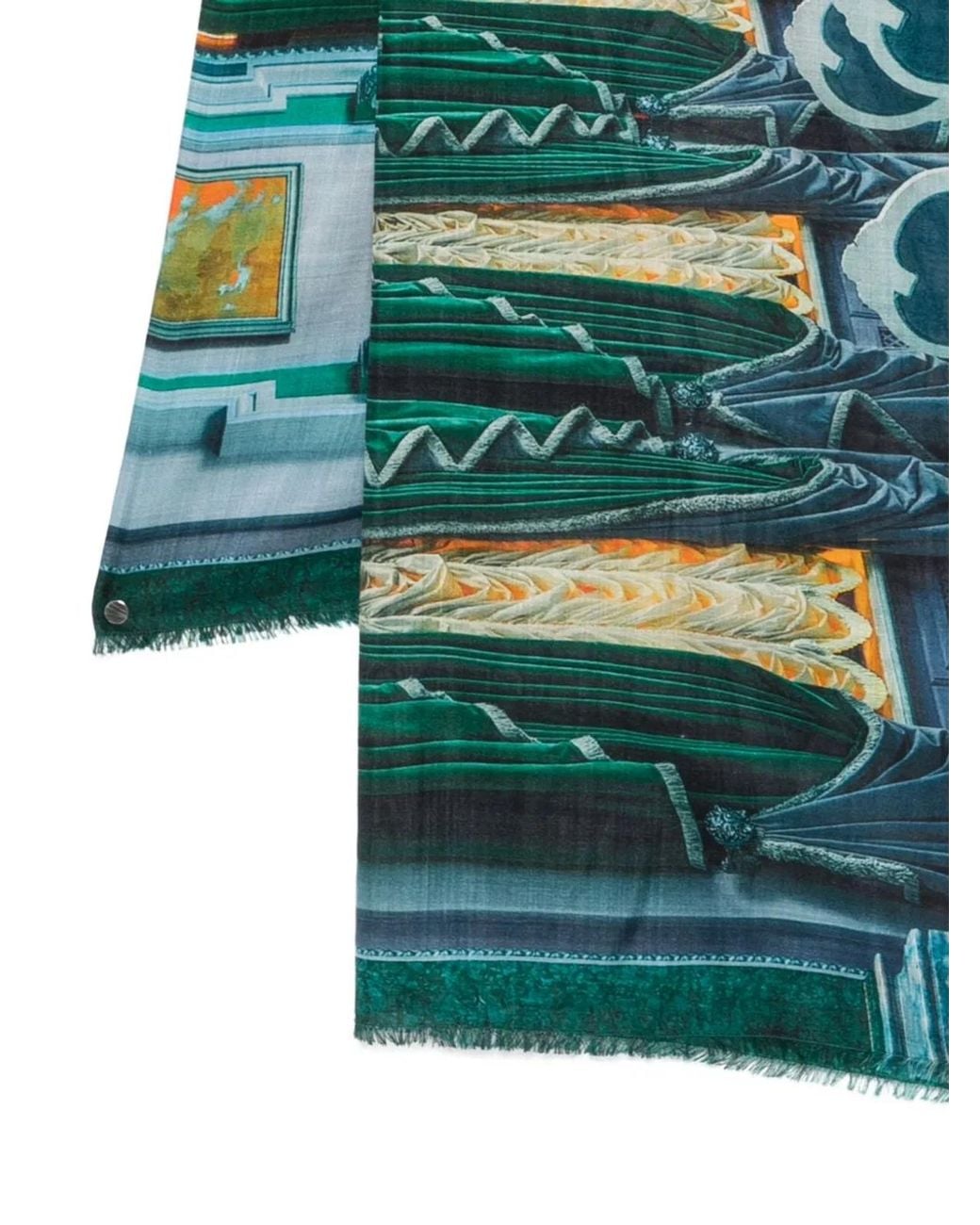 Faliero Sarti Blue Palazzo Mariinskyi Silk Stole