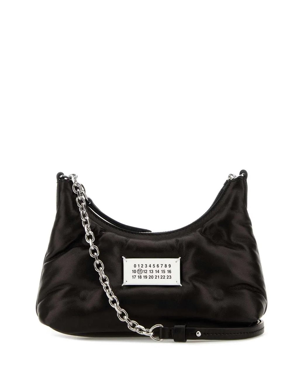 Maison Margiela Black Nappa Leather Micro Glam Slam Hobo Shoulder Bag