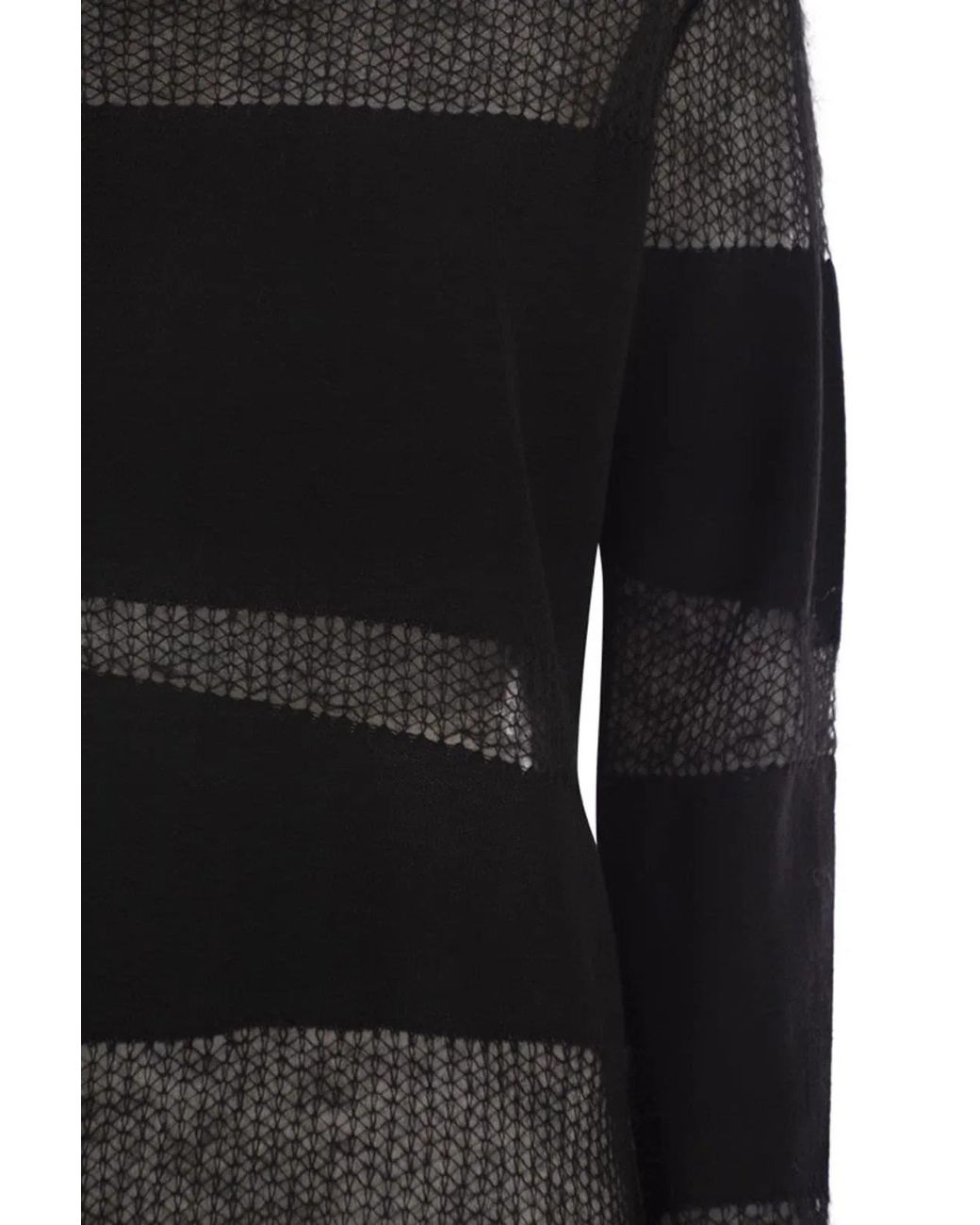 Fabiana Filippi Black Platinum Boat Neck Sweater