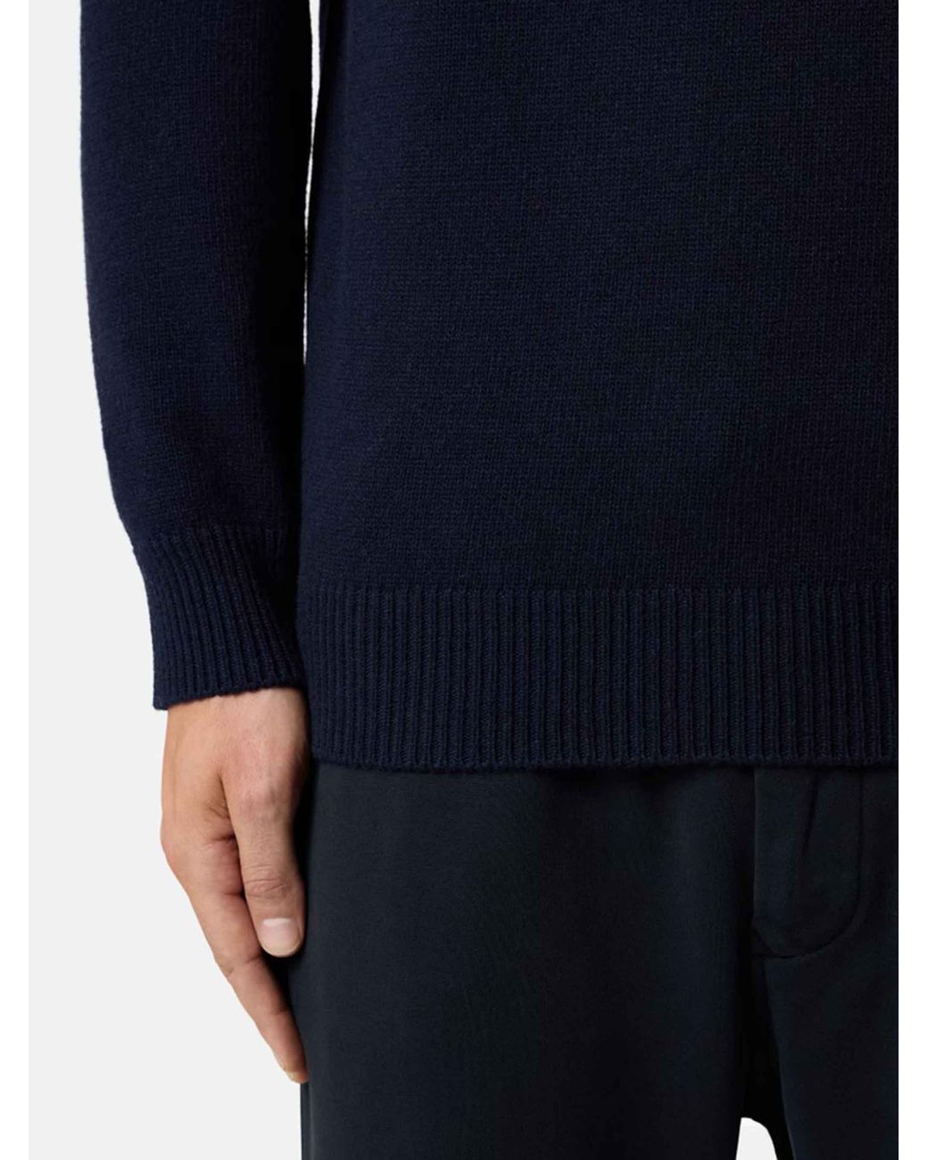 Stone Island Blue Crew-Neck Jumper With Reverse Stitch Details for men
