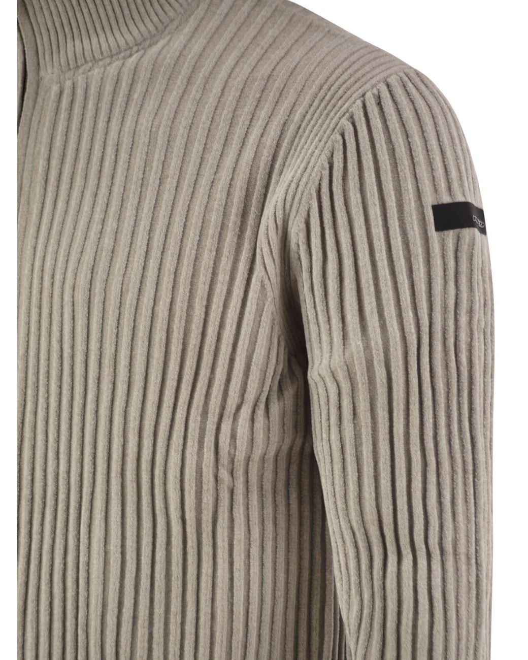 Rrd Gray Ribbed Zip-Up Cardigan for men