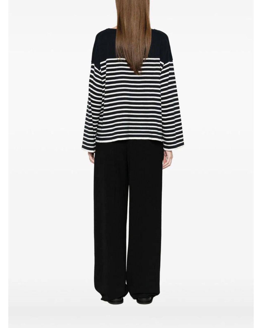 C.t. Plage Black Striped Cotton Sweater
