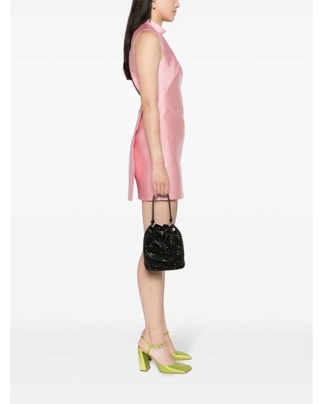 Prada Black Satin Crystal Embellished Bag