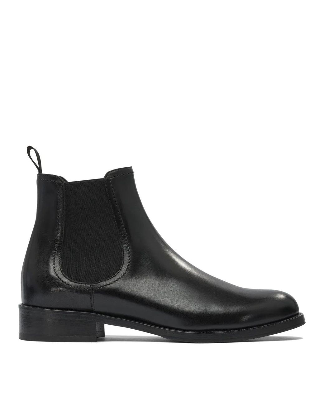 MARETTO® Black Leather Ankle Boots