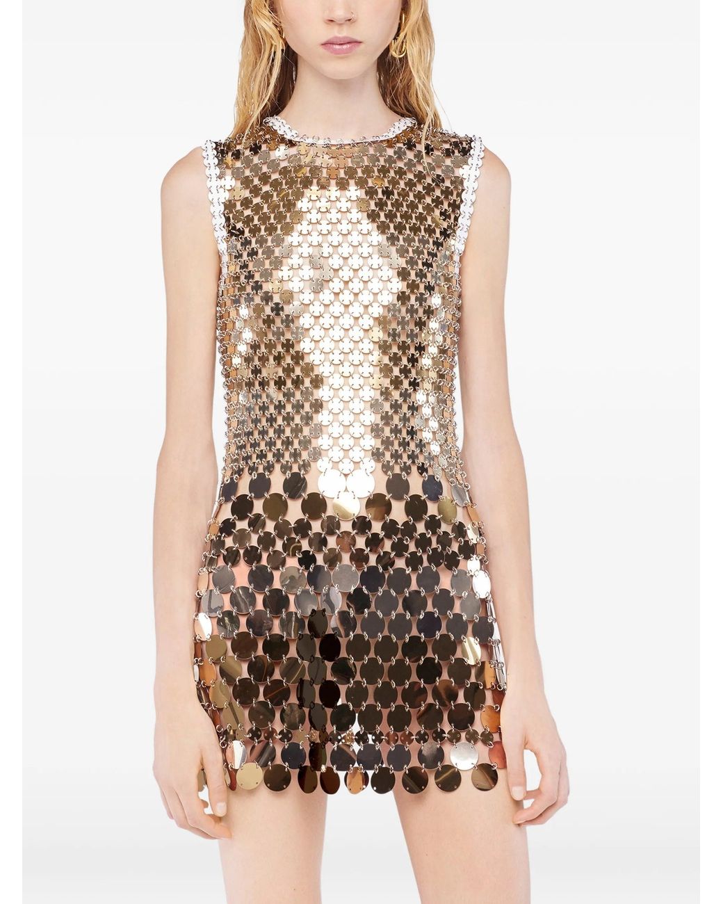 Rabanne Metallic Polyester Steel Dress