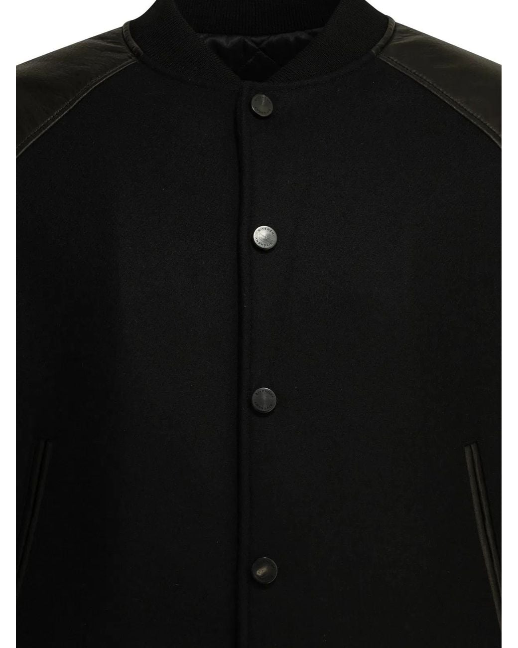 Givenchy Black Wool Bomber Jacket With Reverse Logo for men