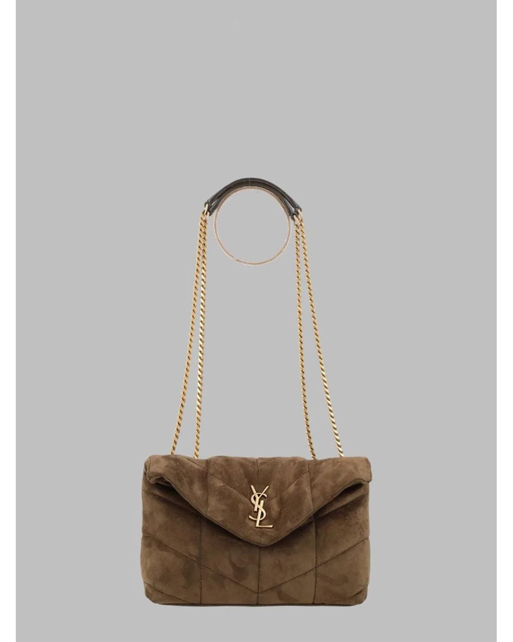 Saint Laurent Green Shoulder Bag Puffer Toy Leather Calf